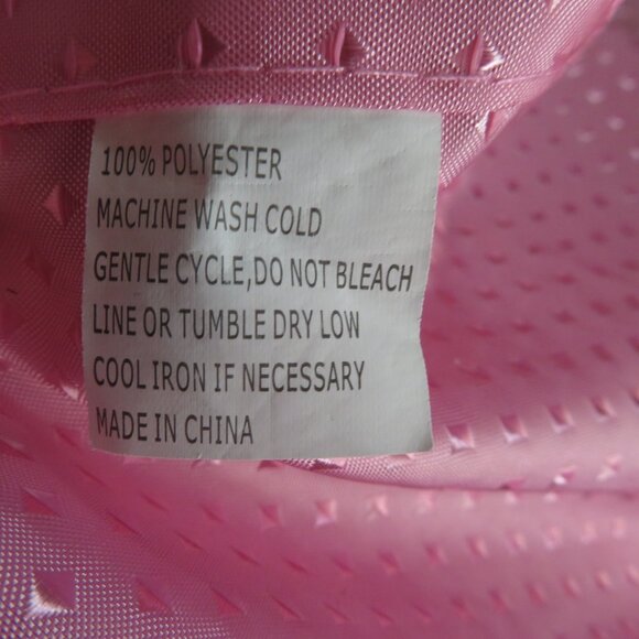 Pink Ruffled Panel Fabric Shower Curtain Textured Triangle Design with Tie Backs - Picture 7 of 7